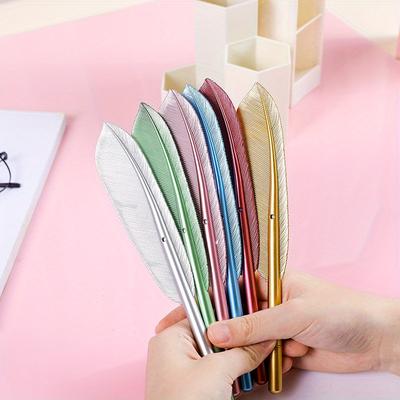 10ks Farebná retro imitácia pierka vintage pierko neutrálna pero čierne kancelárske popisovacie pero písacie potreby obchod