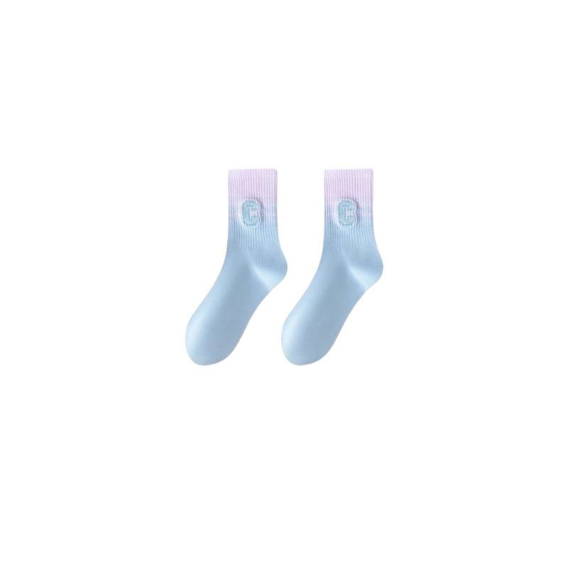 Women's Mid-calf Summer Thin All-cotton Socks Running Sports Socks Professional Fitness Yoga Long Socks with Shark Pants Deodorizing