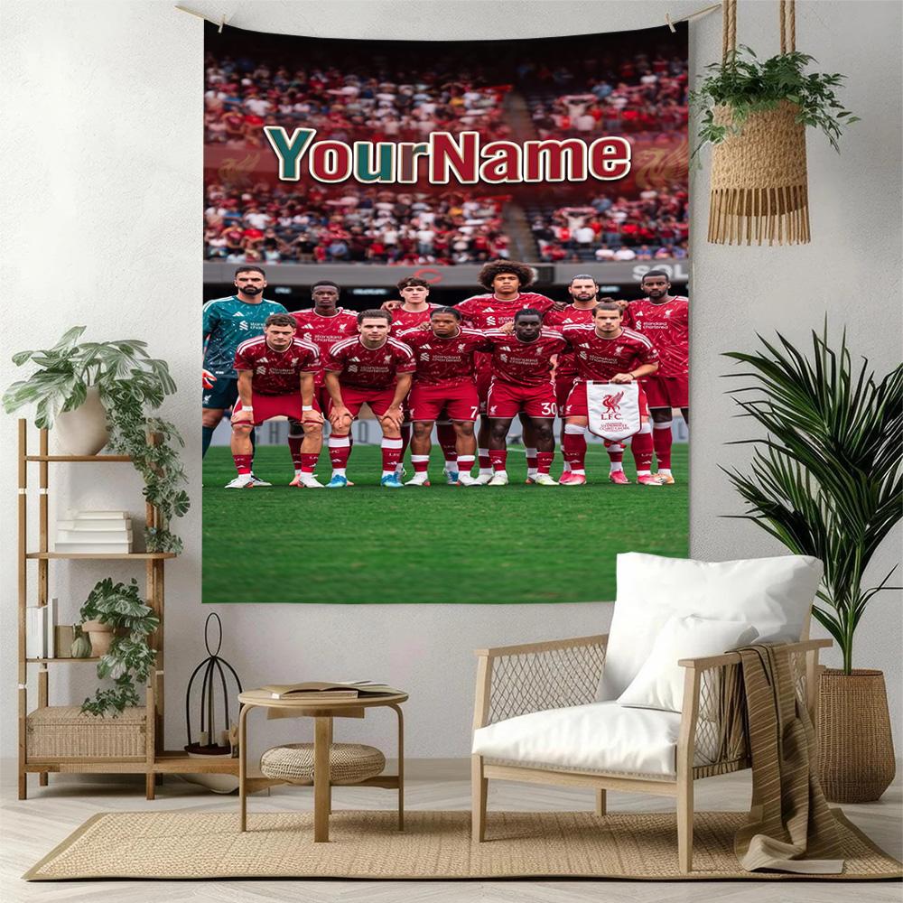 Liverpool Custom Ditt Navn Vægdekoration Vægtæppe Kunst Til Kæledyr Mindesmærke Fødselsdag Bryllupsfest Baggrund Familiegave