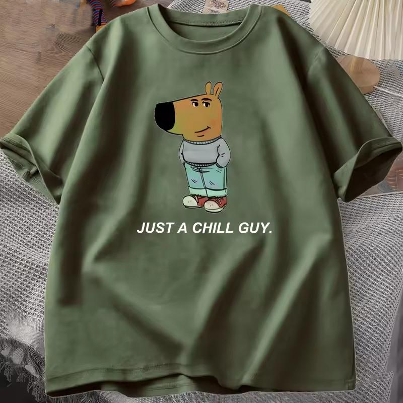 Just A Chill Guy T-shirts Unisex Women Funny Meme Graphic T Shirts Cotton Casual Short Sleeve Tshirt Unisexs Clothes Designer Tshirts