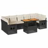 VidaXL Garden Lounge Set 8 Pcs with Cushions Black Wicker 3327122