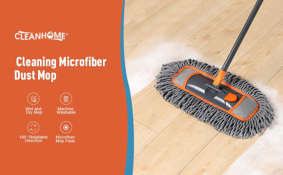 CLEANHOME Floor For Dry and Wet 360 Degree Extendable For Wiping and Cleaning No Cotton Cloth Mop, Mop, Flooring, Rotation, 113-141cm, Floors,