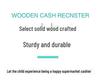 Children's Wooden Cash Register Educational Puzzle Playset