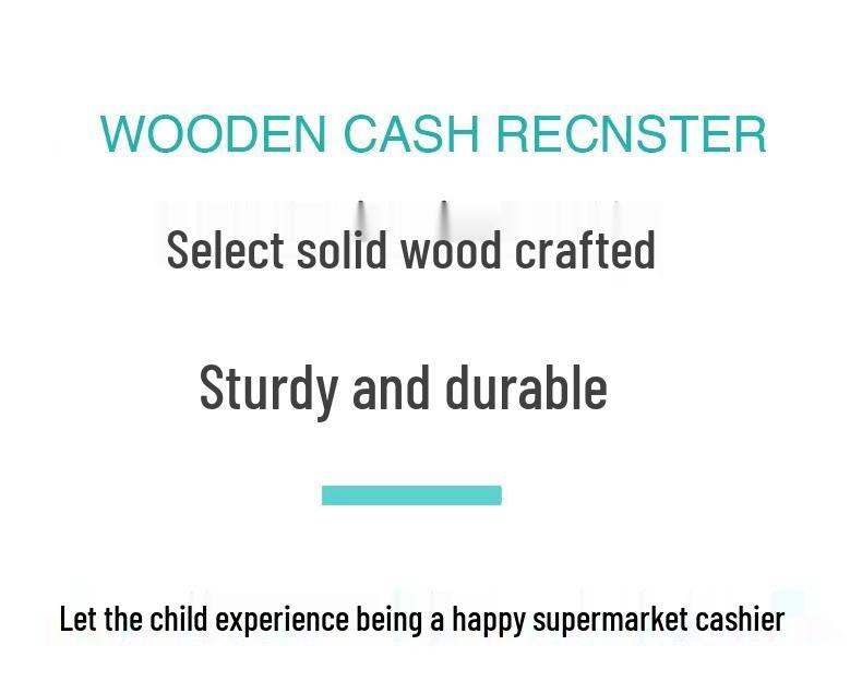 Children's Wooden Cash Register Educational Puzzle Playset
