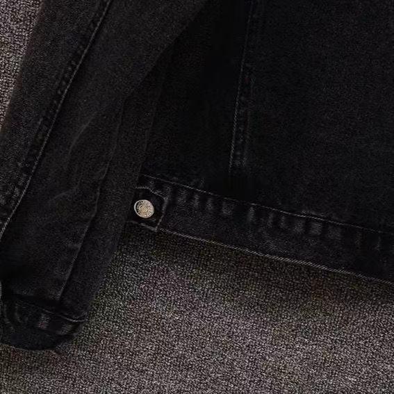 Plus Size Beaded Denim Jacket - Korean Style, Spring/Autumn Fashion for Women