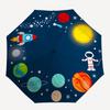 Astronaut, Rocket Automatic folding umbrella  simple eight rib design, bright color pattern, durable iron frame, ideal for travel and outdoo