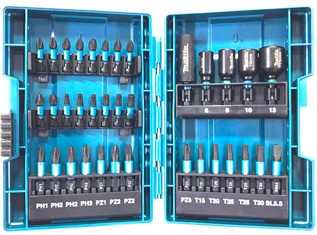 Makita Impact Driver Bit Socket Set of 35 Hexagonal Shaft Shank with Case 6.35mm E-06638 [Item]