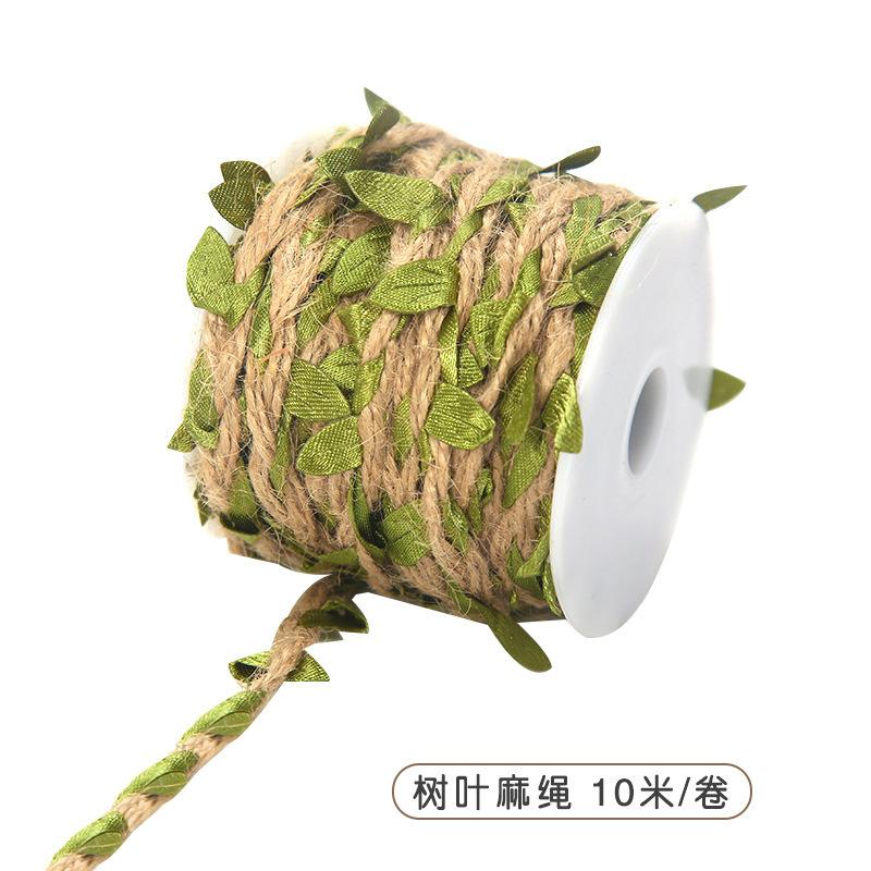 Simulation Green Leaf Hemp Rope, Simulation Rattan Woven Wax Rope, Kindergarten Diy Handmade Decorative Materials