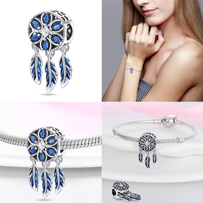 Compatible With Charm Bead Charms Ideal For Authentic Bracelets 100 copper Blue Dream Catcher Beaded Do It Yourself Jewellery Making Womens Gifts