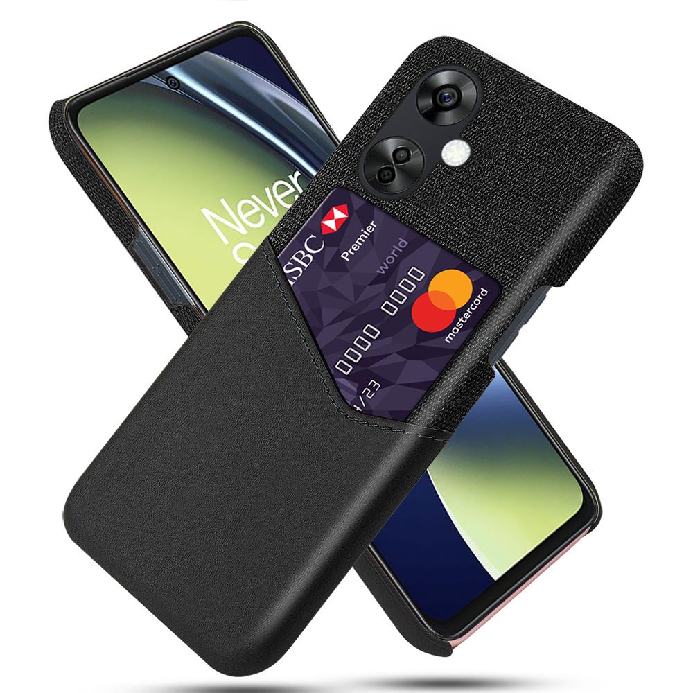 

Текстурный чехол из ткани для OnePlus Nord CE3 5G/CE 3 Lite 5G/Nord N30 5G, чехол из ПУ кожи+ПК с держателем для карт Black