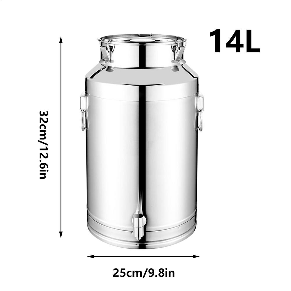 Luftdichter Edelstahl-Ölbehälter mit Zapfhahn 5L/9L/14L Weinlagerfass Küchentank für Getränke Wasser Tee Milch