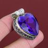 Faceted african amethyst pendant vintage gemstone pendant antique jewelry 925 sterling silver pendant handmade stylish pendant gifts for her