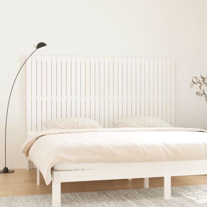 VidaXL Wall-mounted Headboard White 204x3x110 Cm Solid Pine Wood 824929