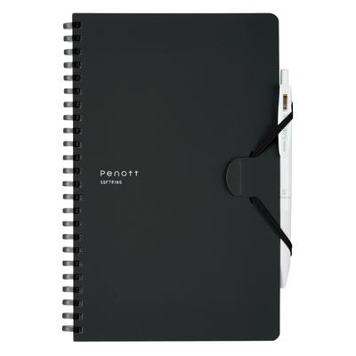 KOKUYO Cuaderno de anillas blandas Penott A5, cuadrícula deformada de 5 mm, negro, Su-SP137S5-D