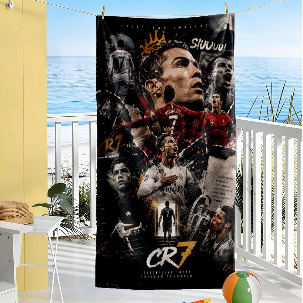Ronaldo's Portugal Trikot Strandtuch Super Weich & Saugfähig Bequem Leicht Geeignet für Schwimmen, Fitnessstudio, Camping, Yoga Urlaub