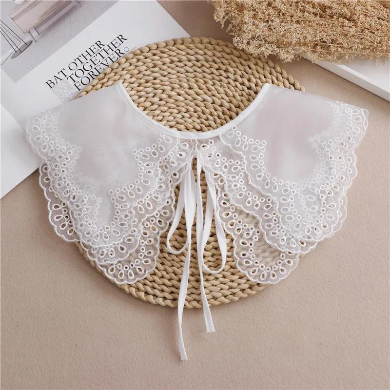 

Винтажный съемный воротник-подделка с отворотом, кружевной ажурный воротник, низ, фальшивый воротник, полурубашка, блузка, топы, декор, одежда, аксессуары