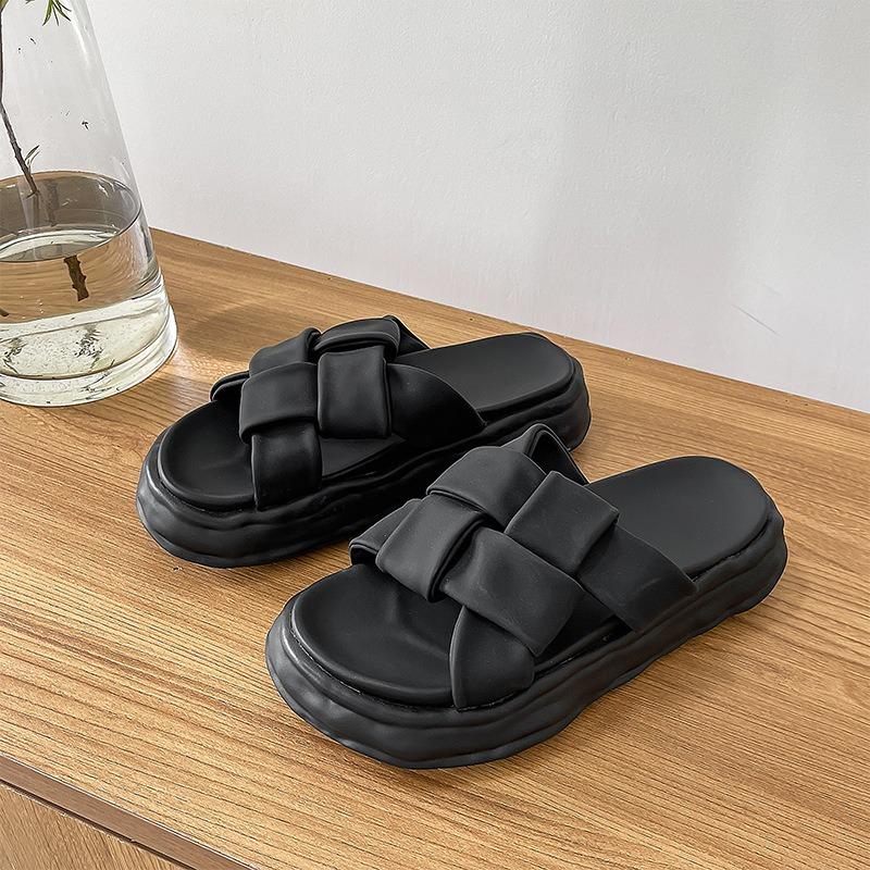 3022 summer slippers men's dissolved bottom outer wear original niche design thick-soled non-slip beach shoes men