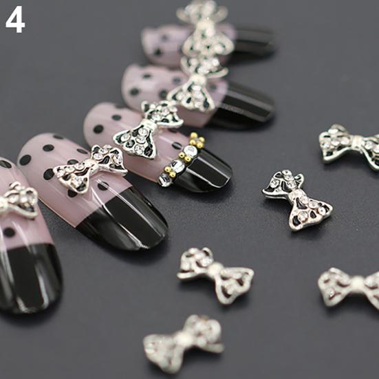 10 ks 3D třpytivých třpytek z kamínkové slitiny mašličky DIY nálepky s tipy na zdobení nehtů