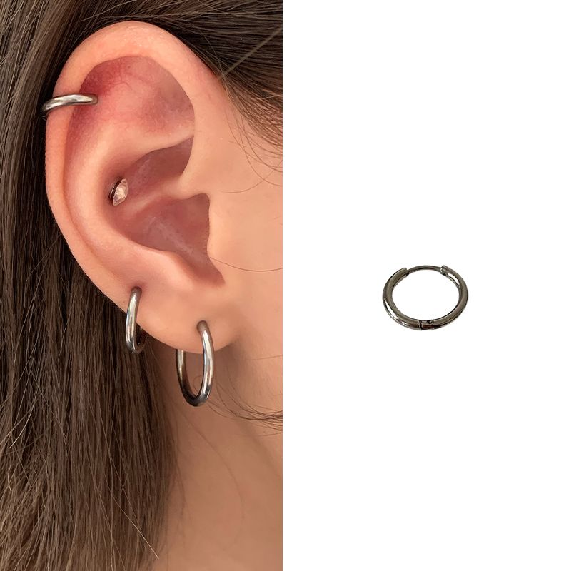 Ringring Store Medical Titanium Steel Ear Studs Edge Buckle Loop Bone Nail Earring Ear Bone Pin Titanium Alloy Earrings Earrings Female