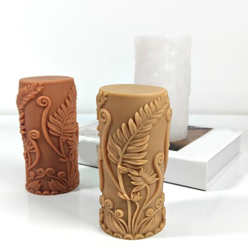 Cylindrical Scened Candle Molds Castings Molds Flowers Silicone Moulds Plasters Molds Ornament Molds Candle Making Molds