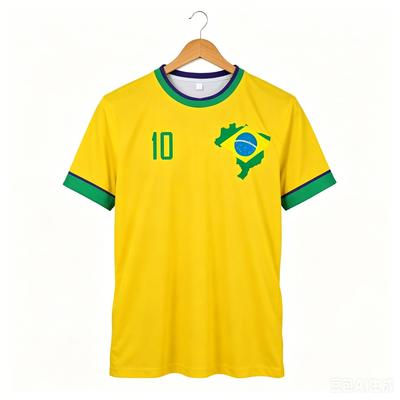 2026 Nuova Maglia da Calcio del Brasile T-shirt Maglia Nazionale Brasiliana Girocollo Oversize Casual Streetwear Abbigliamento da Uomo