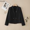 ZANZEA Lässiger Damen-Blazer mit Umlegekragen, langen Ärmeln und dünner Strickjacke