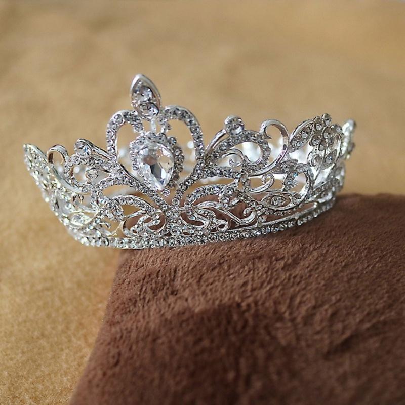 Wedding Crown Tiaras Round Crown Bridal Crown Metal Tiaras Princess Crown for Party Halloween Proms Birthday Banquets