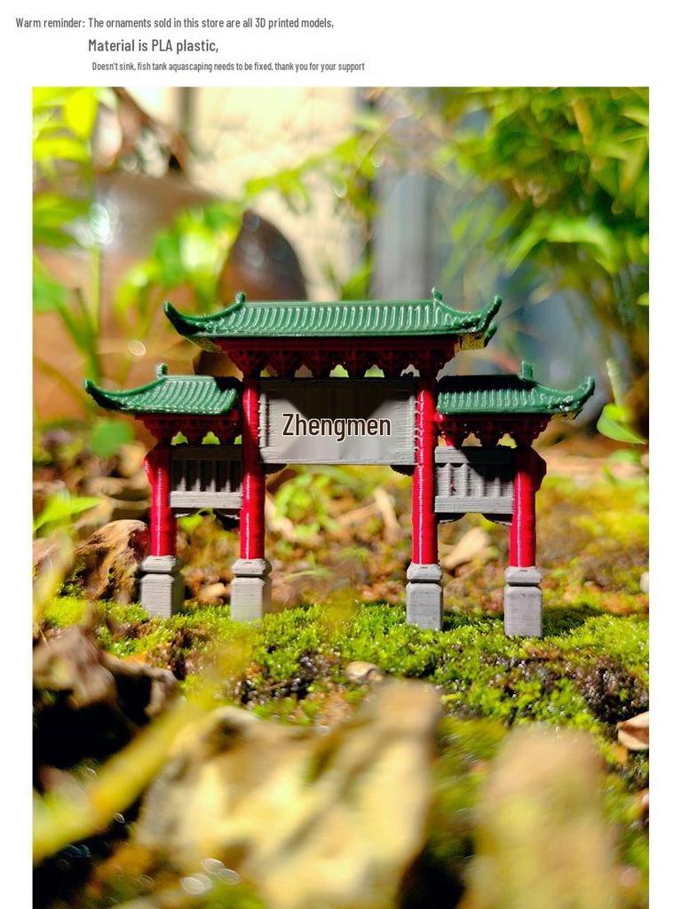Ancient Chinese Paifang Rockery Bonsai Micro Landscape Ornaments