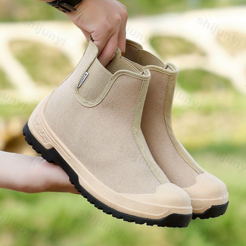 Fashion 2025 Spring Fashion Lace Up Casual Canvas Thick Soled Shoes for Men High Top Comfortable Wear-resistant Non Slip Chunky sneakers