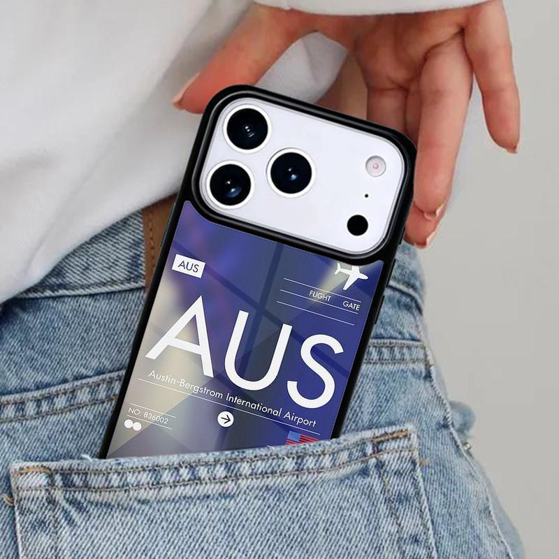 Funny Airport Code Phone Case for iPhone 16e 15 14 13 12 17 Pro Max Plus Air 17pro Cover Coque