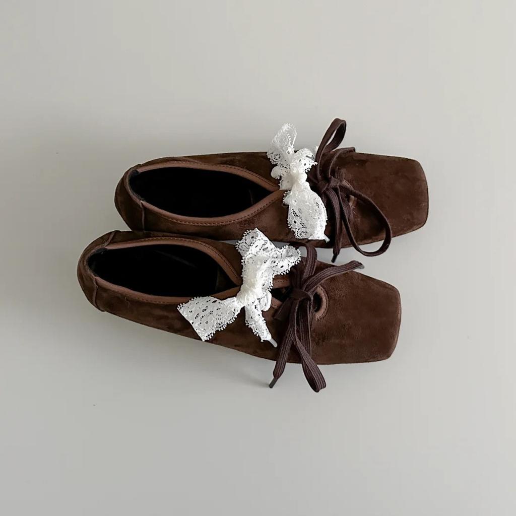 Sheepskin Version~ Genuine Leather French Mary Jane Small Leather Shoes Niche Square Head High-end Lace-up White Thick Heel Single Shoes Women