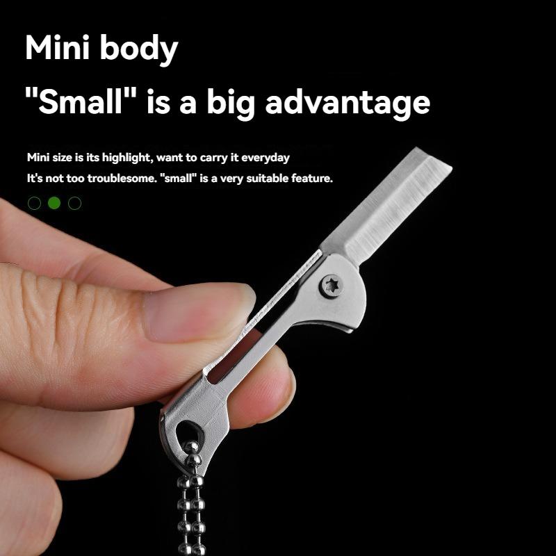 Stainless Steel Outdoor Mini Folding Knife, Portable, Detachable, Express Key Chain Pendant, Kitchen Pocket Small Fruit Knife