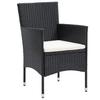 Vidaxl 3-teiliges Gartenmöbel-Set, Polyrattan, Schwarz