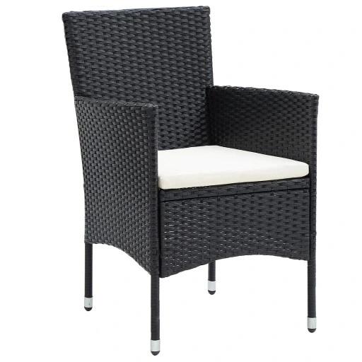 Vidaxl 3-teiliges Gartenmöbel-Set, Polyrattan, Schwarz
