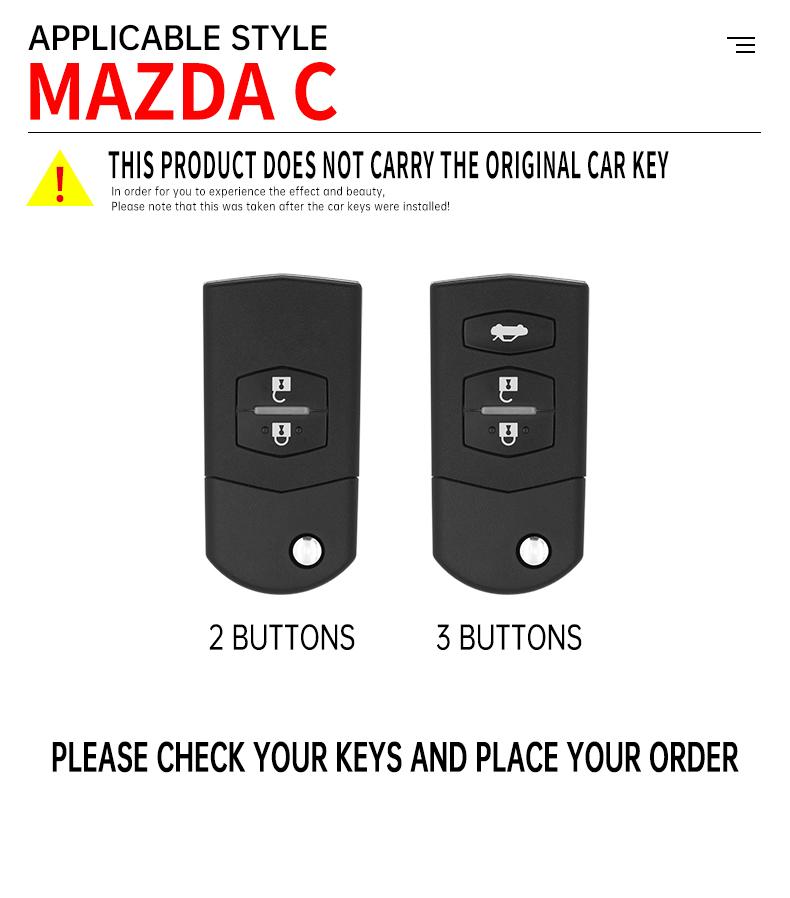 Metal Car Key Case Cover Holder Shell Fob For Mazda 3 5 6 Series M6 Rx8 Mx5 2 3 Buttons Keyless Key Protector Bag Accessories