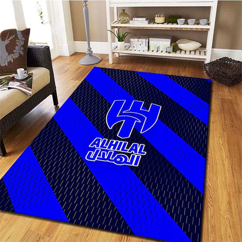 Tappeto Al-Hilal Saudi FC per Soggiorno Camera da Letto Casa Decorazione Divano, Tappetino Antiscivolo per Giochi Bambini