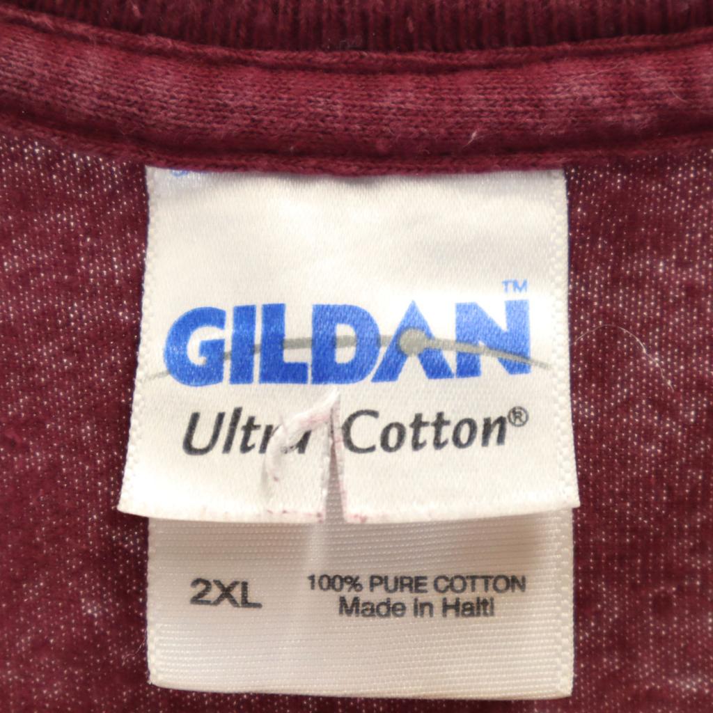 GILDAN Back print STURGIS Short sleeve T-shirt 2XL Bordeaux Bike Big Size Men's Used