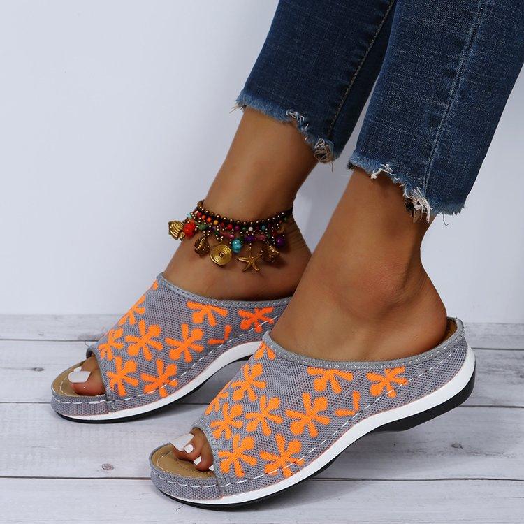 

Autumn and winter new fish mouth retro color matching women s mesh hollow seam wedge cotton drag 35 червоний