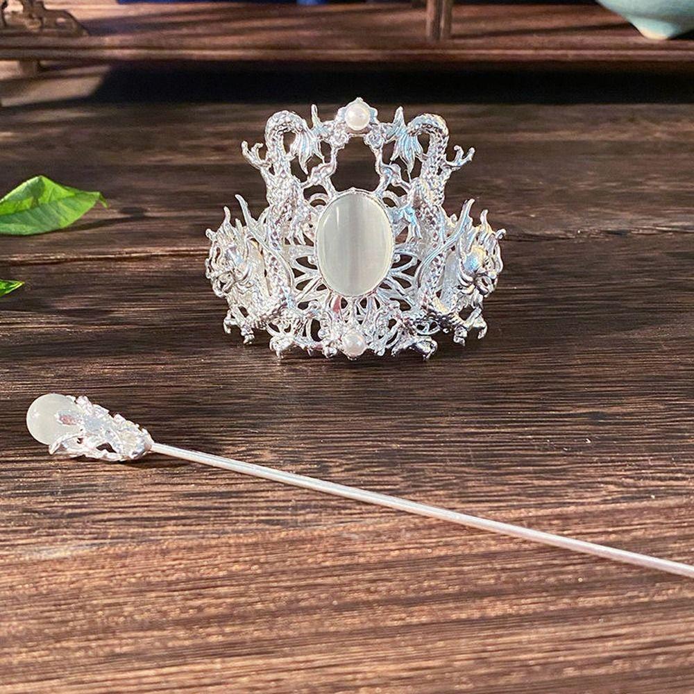 Stick Crystal Headwear Dragon Chinese Style Hair Crown Hanfu Ornament Women Tiara Hair Accessories