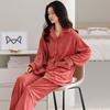Pajamas Women'S Autumn And Winter Flannel Thickened Fleece Warm Coral Fleece Autumn And Winter Loungewear Set