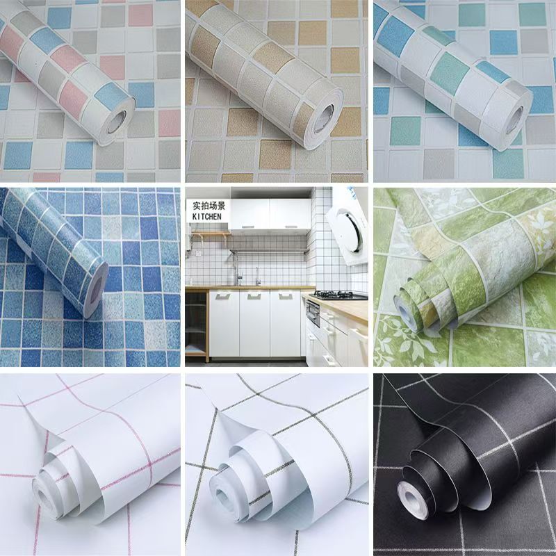 Papel de parede autoadesivo 45CM DIY parede de fundo em grade autoadesivo estilo retrô decoração de casa quarto sala de estar parede de fundo