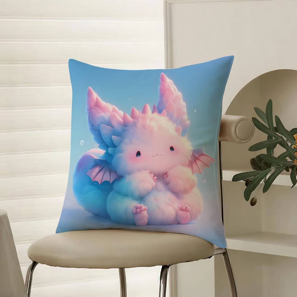 Cute Cured Animals Pictures Lovely Pillow Case Comfort Sofa Bed Silky Elegant Invisible Zipper Decorative Cushion Cover