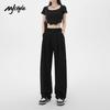 MJ STYLE Women's High-Waist Draped Wide-Leg Quick-Dry Suit Pants