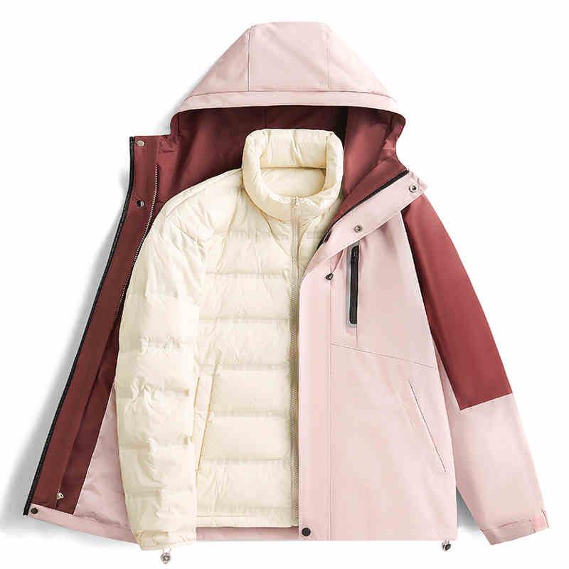 Camel HJCAMEL Women's 3-in-1 Autumn/Winter Windproof Waterproof Down Jacket