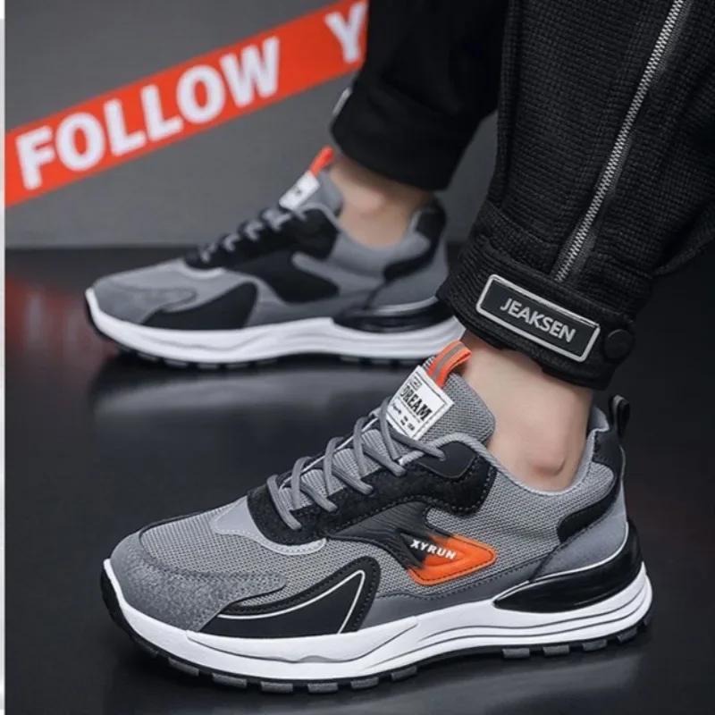 Fashion Men's Shoes Mesh Breathable Casual Sneakers Lace Up Comfort Running Shoes for Men Luxury Tennis Shoes  Hombre