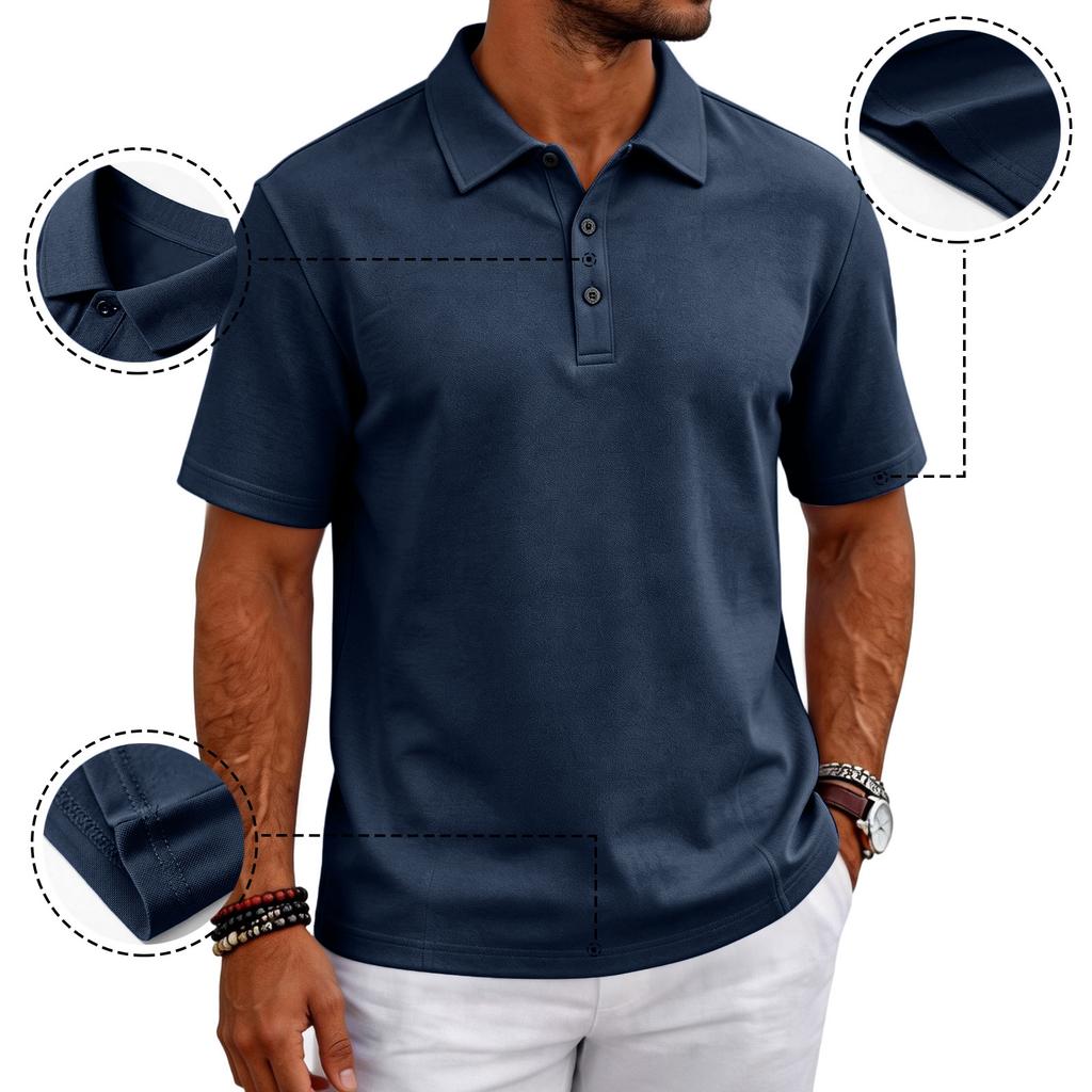 Men’s Casual Polo Shirt Short Sleeve Breathable Classic Fit Top for Everyday Outdoor Wear mens polo shirts short sleeve golf polos for men