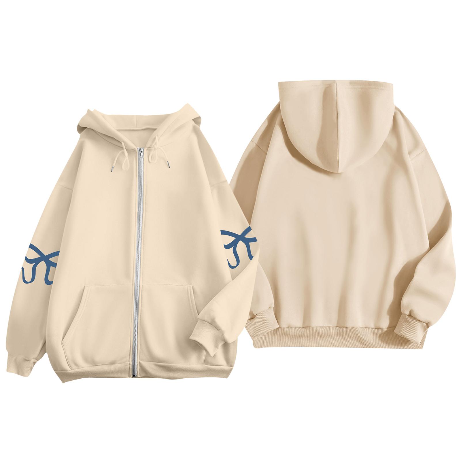 

Женская куртка-кардиган с длинными рукавами и карманами, с принтом бантов, на молнии, с капюшоном, пальто L бежевый