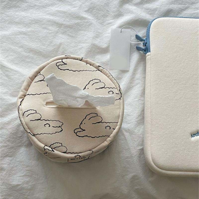 Modern Round Cotton Tissue Dispenser For Home Office Decoration Space Saving Design Quick Drying Ideal Gift Choice