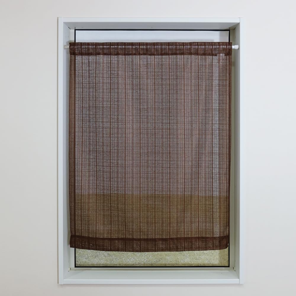 

Маленькие кружевные шторы для окна Samui 22168 Коричневый 70 см шириной х 120 см Шторы-кафе для популярных сделанных узкой ширины Kaei-lace [Samui Long] (приблизительно. длинный)