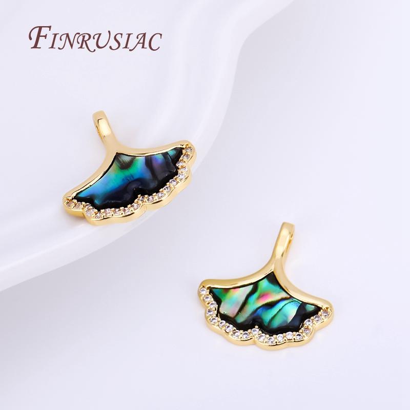 18K Real Gold Plated Abalone Shell Classic Pendants For Necklace Making,Charms DIY Jewelry Making Findings Accessories